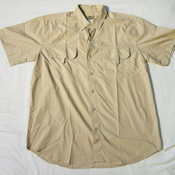 Haband | Shirts | Vtg Haband Travelers Mens Khaki Short Sleeve Labeled